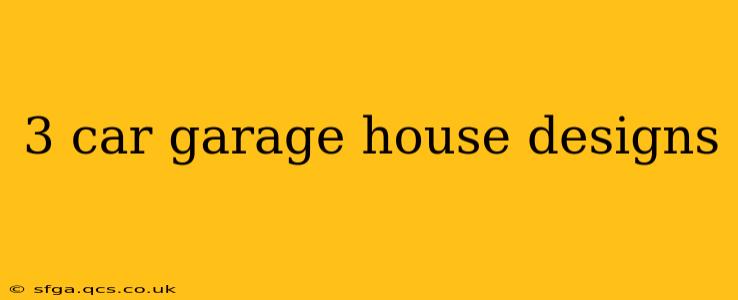 3 car garage house designs
