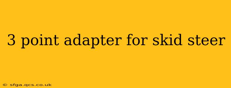 3 point adapter for skid steer