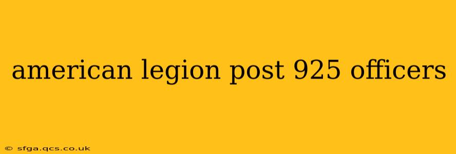 american legion post 925 officers