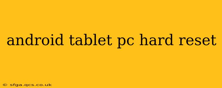 android tablet pc hard reset