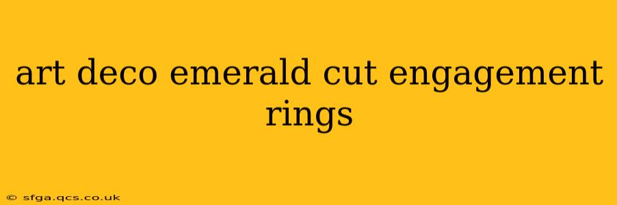 art deco emerald cut engagement rings
