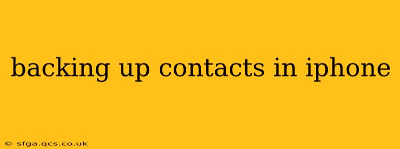 backing up contacts in iphone