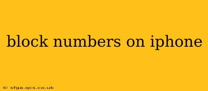 block numbers on iphone