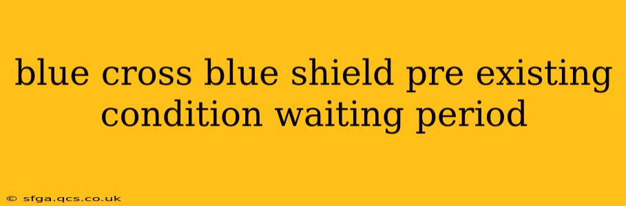 blue cross blue shield pre existing condition waiting period