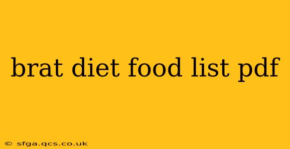 brat diet food list pdf