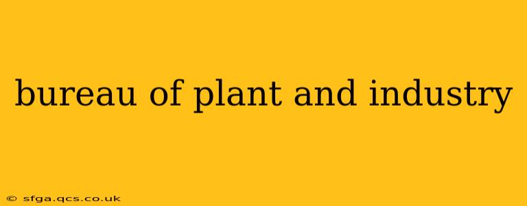 bureau of plant and industry