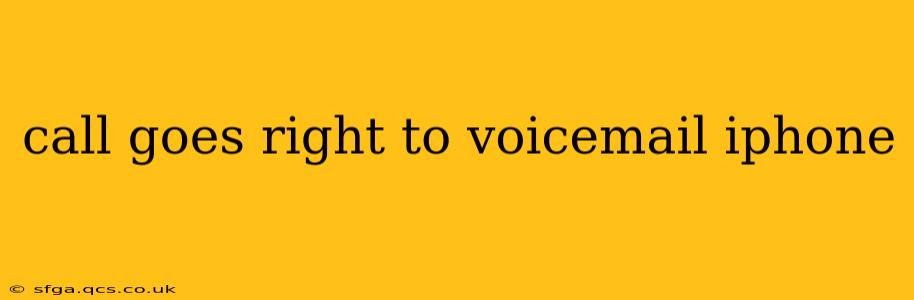 call goes right to voicemail iphone