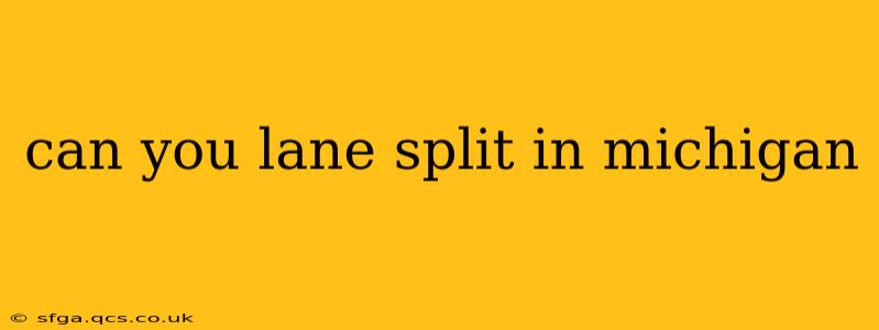 can you lane split in michigan