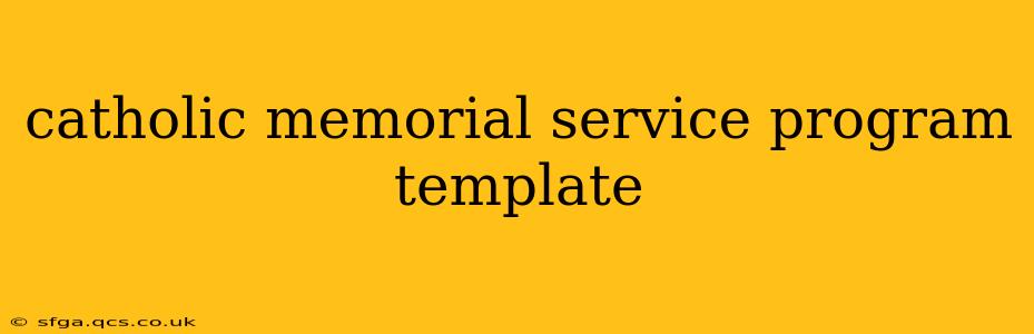 catholic memorial service program template