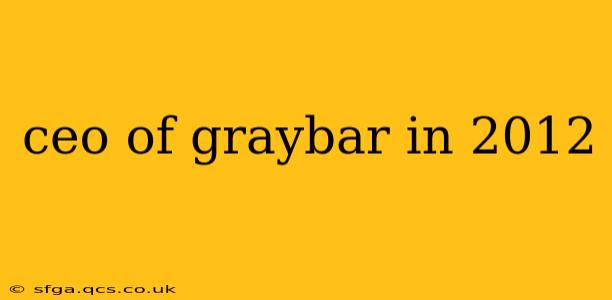 ceo of graybar in 2012