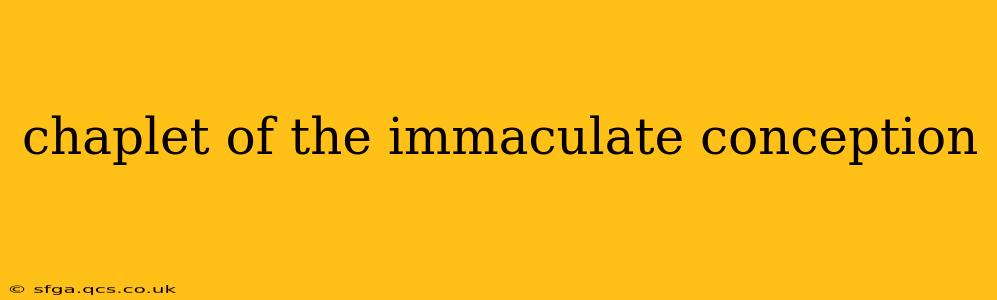 chaplet of the immaculate conception