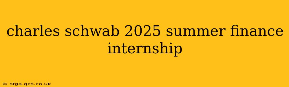 charles schwab 2025 summer finance internship