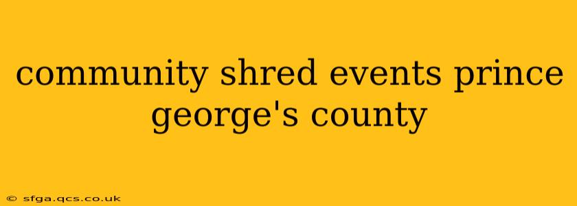 community shred events prince george's county
