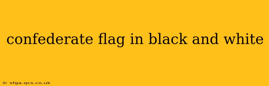 confederate flag in black and white