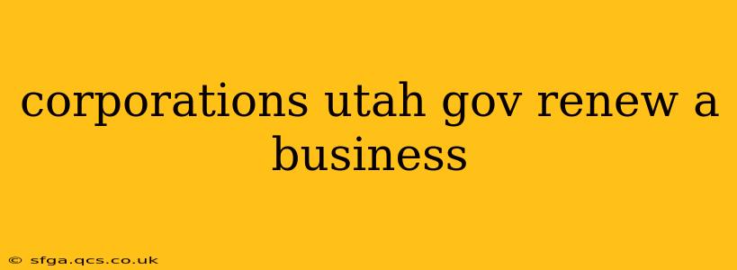 corporations utah gov renew a business
