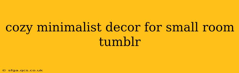 cozy minimalist decor for small room tumblr
