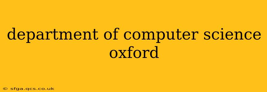 department of computer science oxford