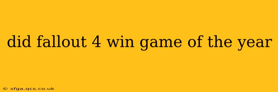 did fallout 4 win game of the year