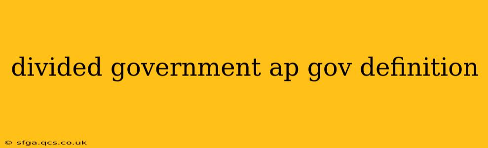 divided government ap gov definition