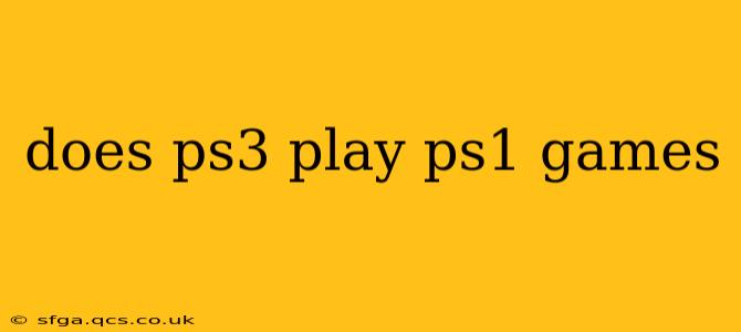 does ps3 play ps1 games