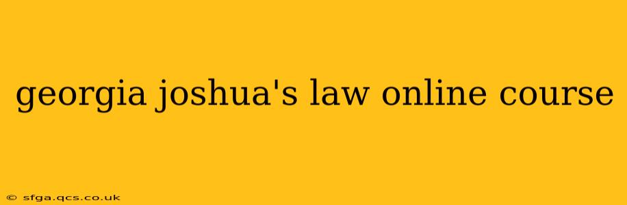 georgia joshua's law online course