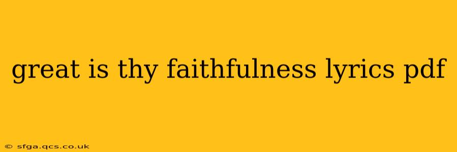 great is thy faithfulness lyrics pdf