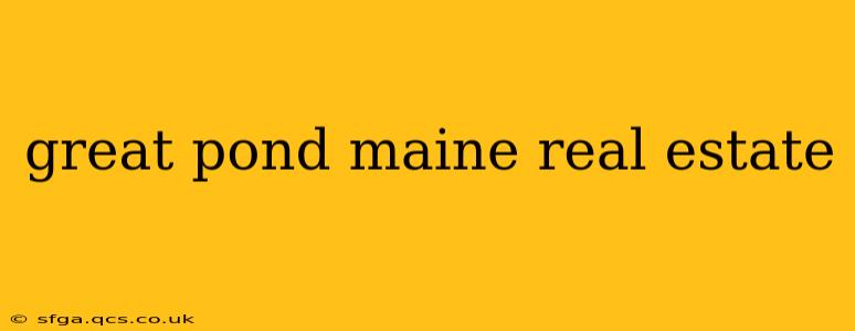great pond maine real estate