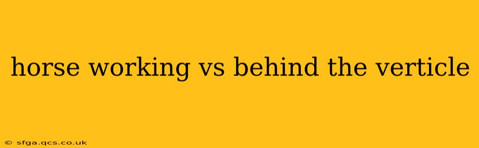 horse working vs behind the verticle