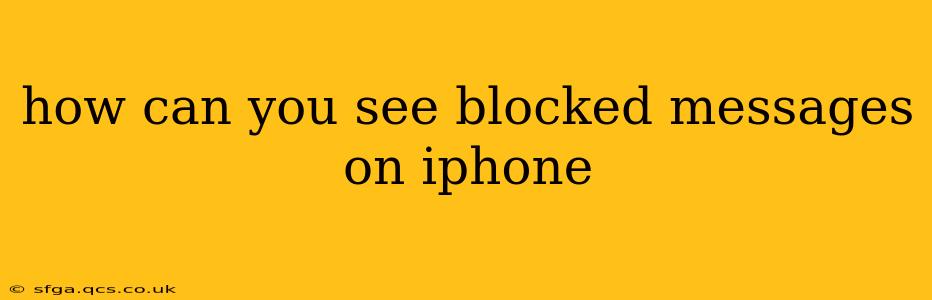 how can you see blocked messages on iphone