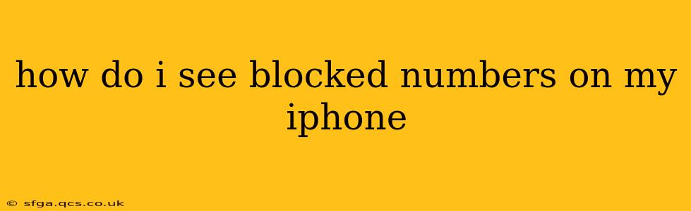 how do i see blocked numbers on my iphone