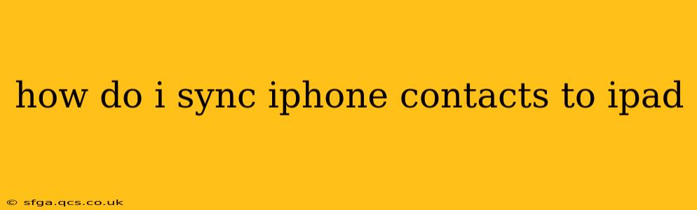 how do i sync iphone contacts to ipad