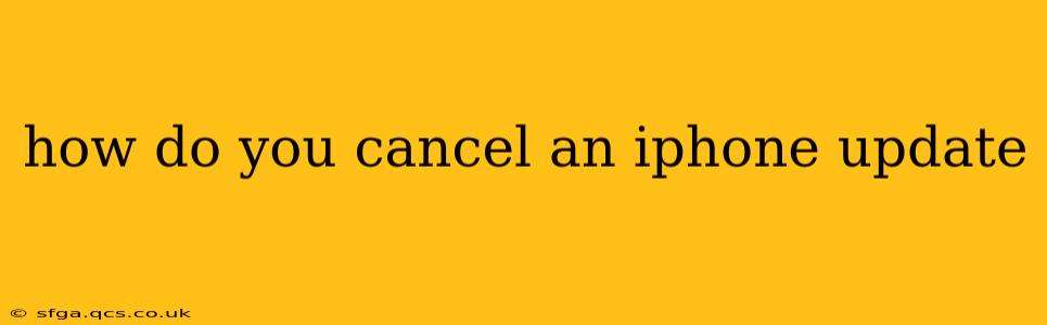 how do you cancel an iphone update