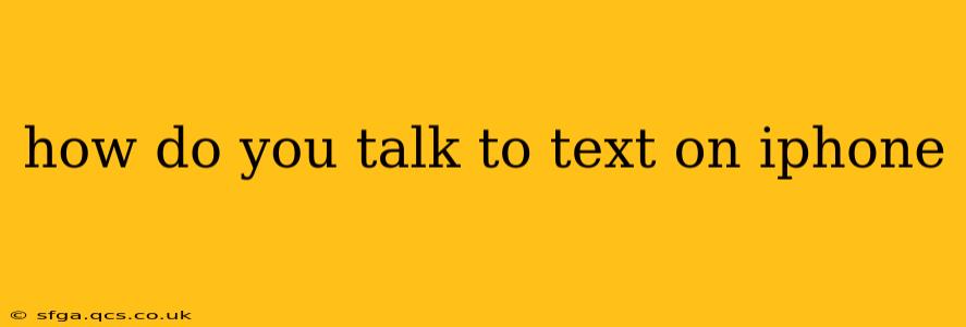 how do you talk to text on iphone