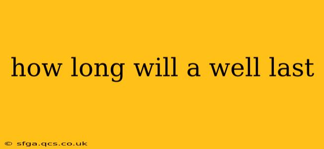 how long will a well last
