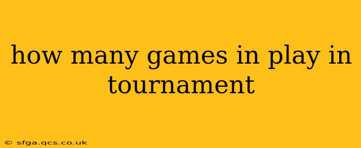 how many games in play in tournament