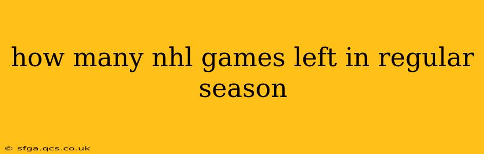 how many nhl games left in regular season