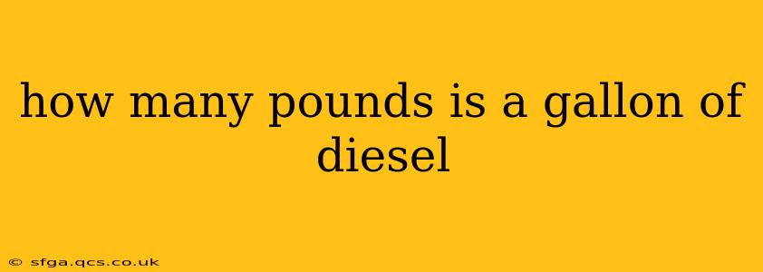 how many pounds is a gallon of diesel