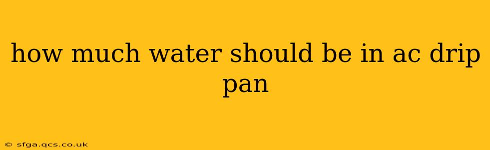 how much water should be in ac drip pan