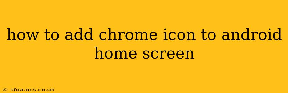 how to add chrome icon to android home screen