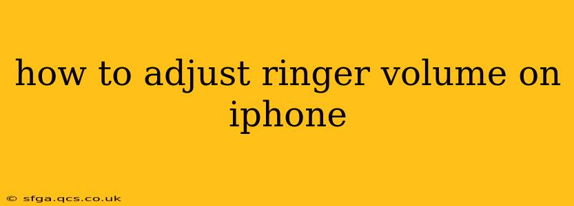 how to adjust ringer volume on iphone