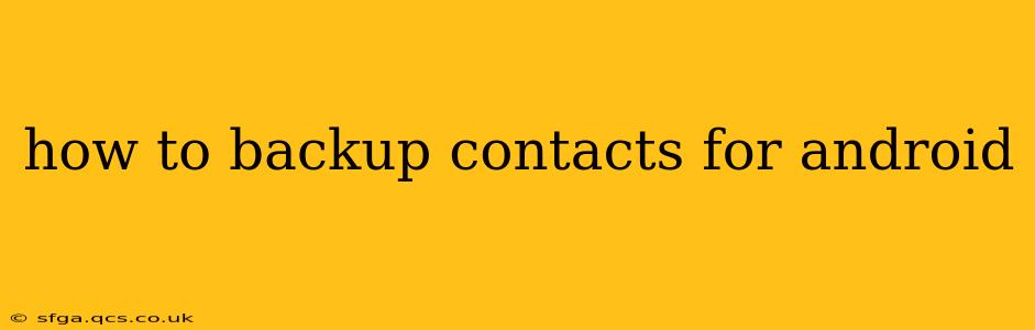 how to backup contacts for android