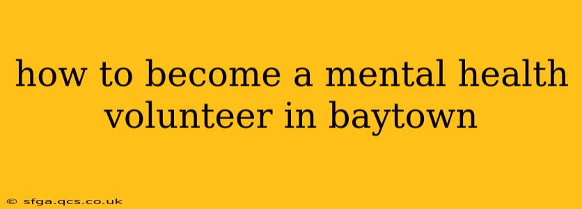 how to become a mental health volunteer in baytown