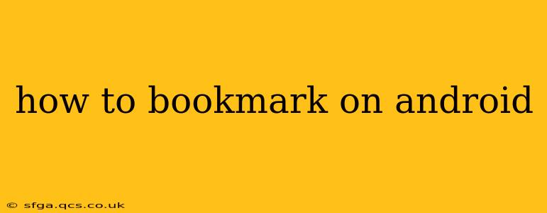 how to bookmark on android
