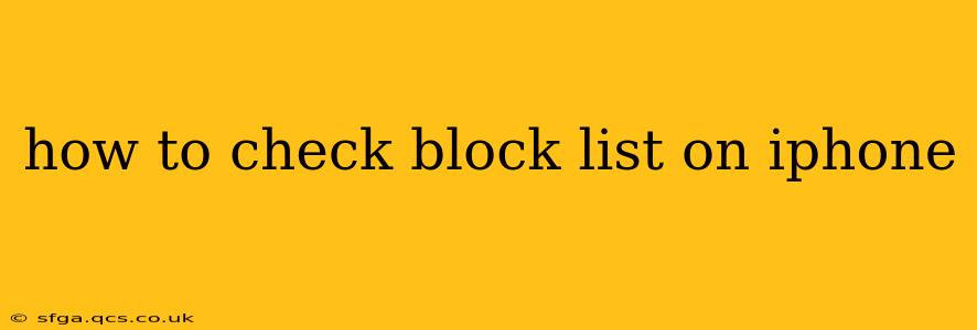 how to check block list on iphone