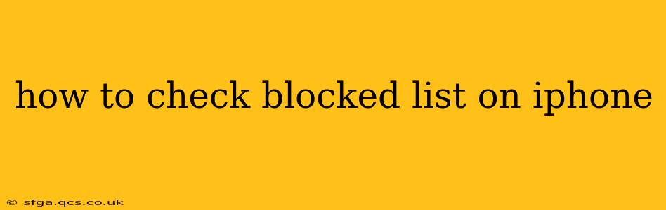 how to check blocked list on iphone