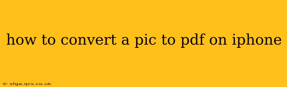 how to convert a pic to pdf on iphone