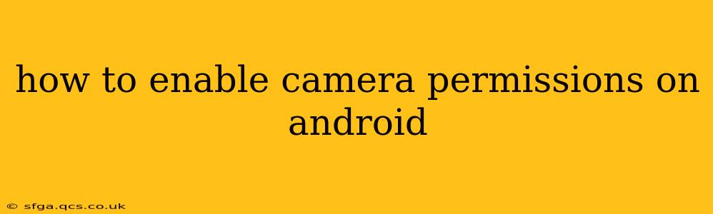 how to enable camera permissions on android