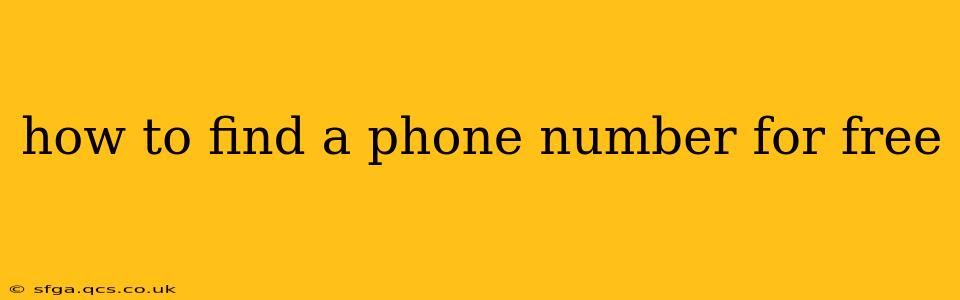 how to find a phone number for free