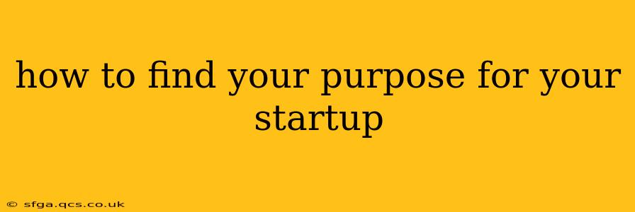 how to find your purpose for your startup