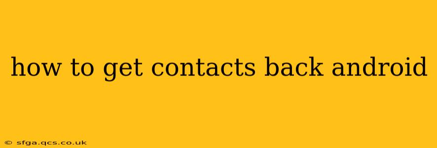 how to get contacts back android